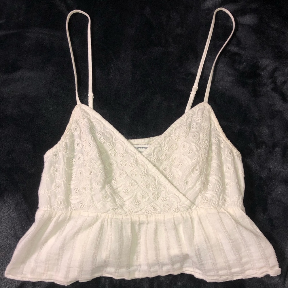 Crop White Tank